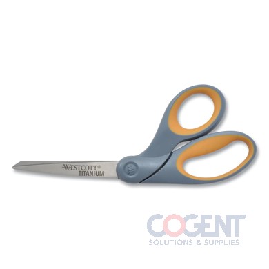 Titanium Bonded Scissors 8"Long 3.5" Cut Gray/Ylw Offset 1 each
