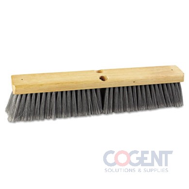Broom 18" Wood Block Flagged Polypropylene Bristles  20418