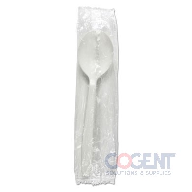 Cutlery Wrappd Soup Spoon White PP Heavy Wt 1000/CS
