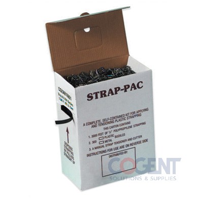 Poly Strapping Kit +Tens/Cutter 1/2"x3000' (300 metal buckles)