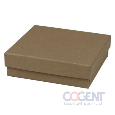 Jewelry Box 33 Natural Kraft 3.5x3.5x1 w/Ctn 100/cs