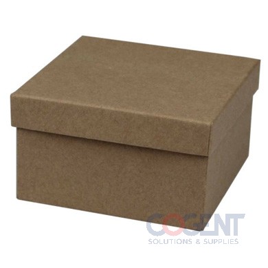 Jewelry Box 34 Natural Kraft 3.5x3.5x2     w/Ctn 100/cs