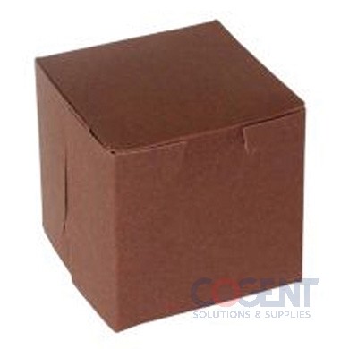 Bakery Cupcake Box 4x4x4 Cocoa 1pc LC 1C-R .018 200/cs 444B513