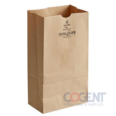 Bag Grocery #6 HD DublLife 50# 6x3.63x11.17 100%RNK Bag 400/bl