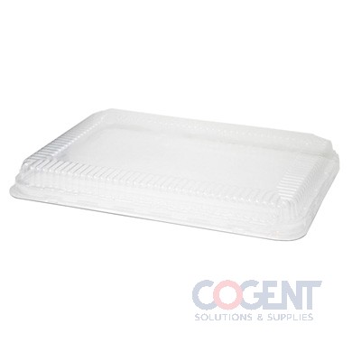 Lid Low Dome Clear 1/4 Sheet 13.25"x9"x1.25"  100/cs