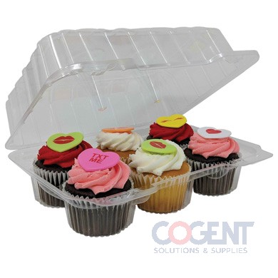 Cupcake Cont 6ct Clr H/L OPS 350/cs LBH-6656 DFI