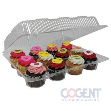 12 Count Cupcake Cont Clear H/L 2" Bottom  100/cs LBH-9222