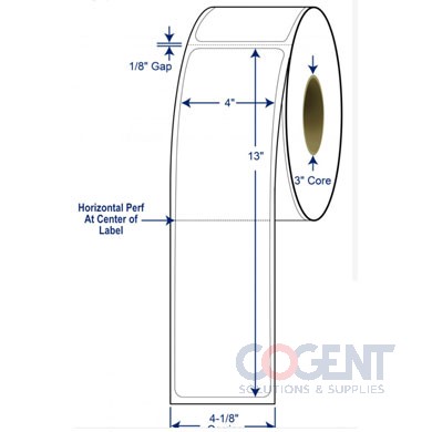 Cogent Solutions and Supplies | Thermal Transfer Label 4x13 475/rl 4rl/cs