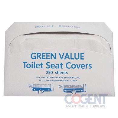 Toilet Seat Cover 1/2 Fold Recyled 20/250/cs TEHGVTSC5000