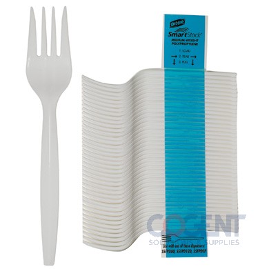 Cutlery Refill Fork White 5.8" SmartStock PP 40/pk 24pk/cs