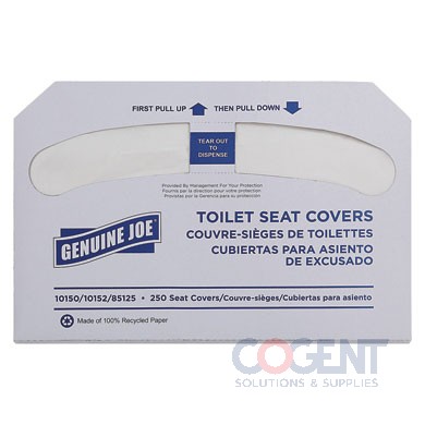 Toilet Seat Cover 1/2 Fold Wht 250/pk 4pk/cs  GJO10152
