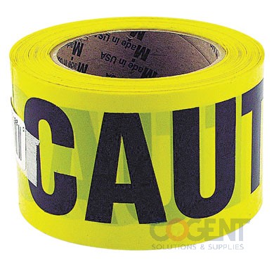 Safety Tape Caution 3"x1000' Non-adhesive 10rl/cs  10379