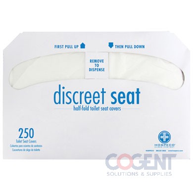 Toilet Seat Cover 1/2 Fold Wht 250/pk 20pk/cs DS5000