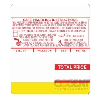 Label Ishida 64x73mm 318-551 Yellow/Red SH 500/rl 12rls/cs
