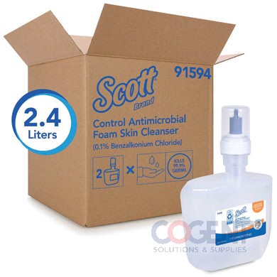 Scott Control Antimicrobial Foam Skin Cleanser 1200ml 2/cs