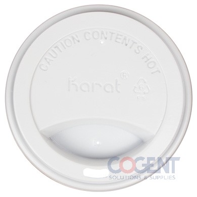 Hot Cup Lid 8oz Wht Sipper Dome Karat 20/50/cs C-KDL508W-PP LOL