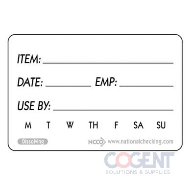 Label Dateit Food Safety 2"x3" Shelf Life Dissolvable 250/rl
