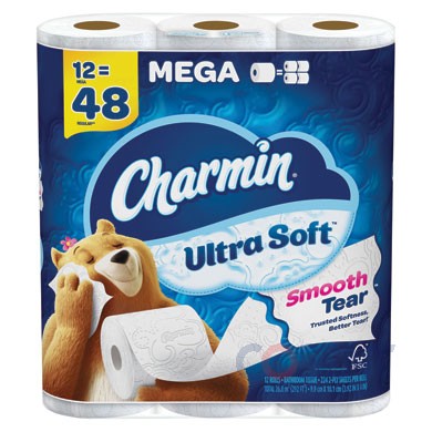 Charmin Bath Tissue Mega Roll 2-Ply 4/12pk/cs  PGC08813