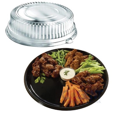 Cater Platter Combo 12" Rnd Blk Sturdi PS High Dome 25/cs   SAB