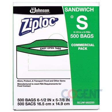 Resealable Sandwich Bags Clear Poly 1.2mil 6.5x6 500/cs 682255