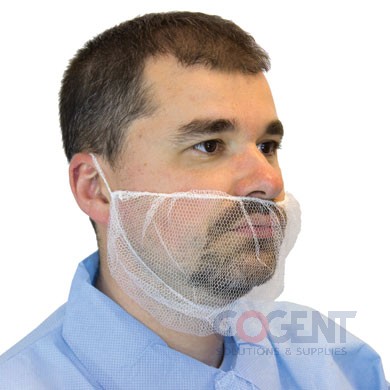Beard Restraints Regular White Polyester 10/100/cs MCBC-1000/W