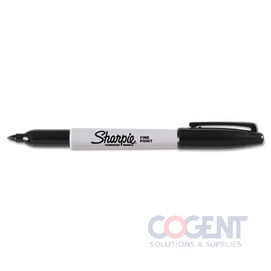 Sharpie Fine Tip Permanent Marker Black 12/box 30001B