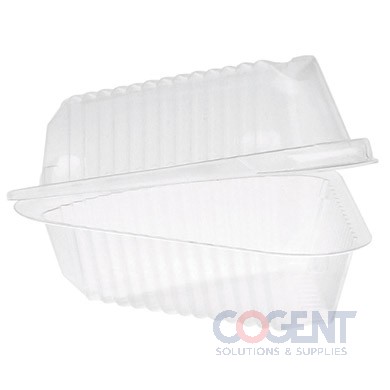 Pie Slice Container PET Hinged 5.75"X 5.88"X 3" 250/cs PV