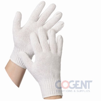 Glove String Knit Small Cotton FDA White 25dz/cs UOM=dz  TRAD